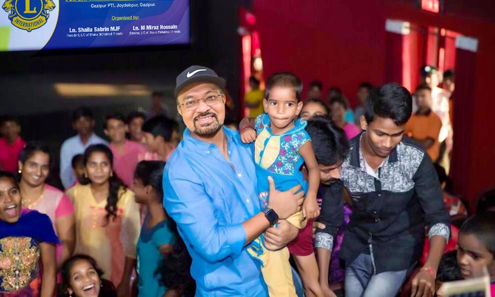 M Miraz Hossain with autistic children